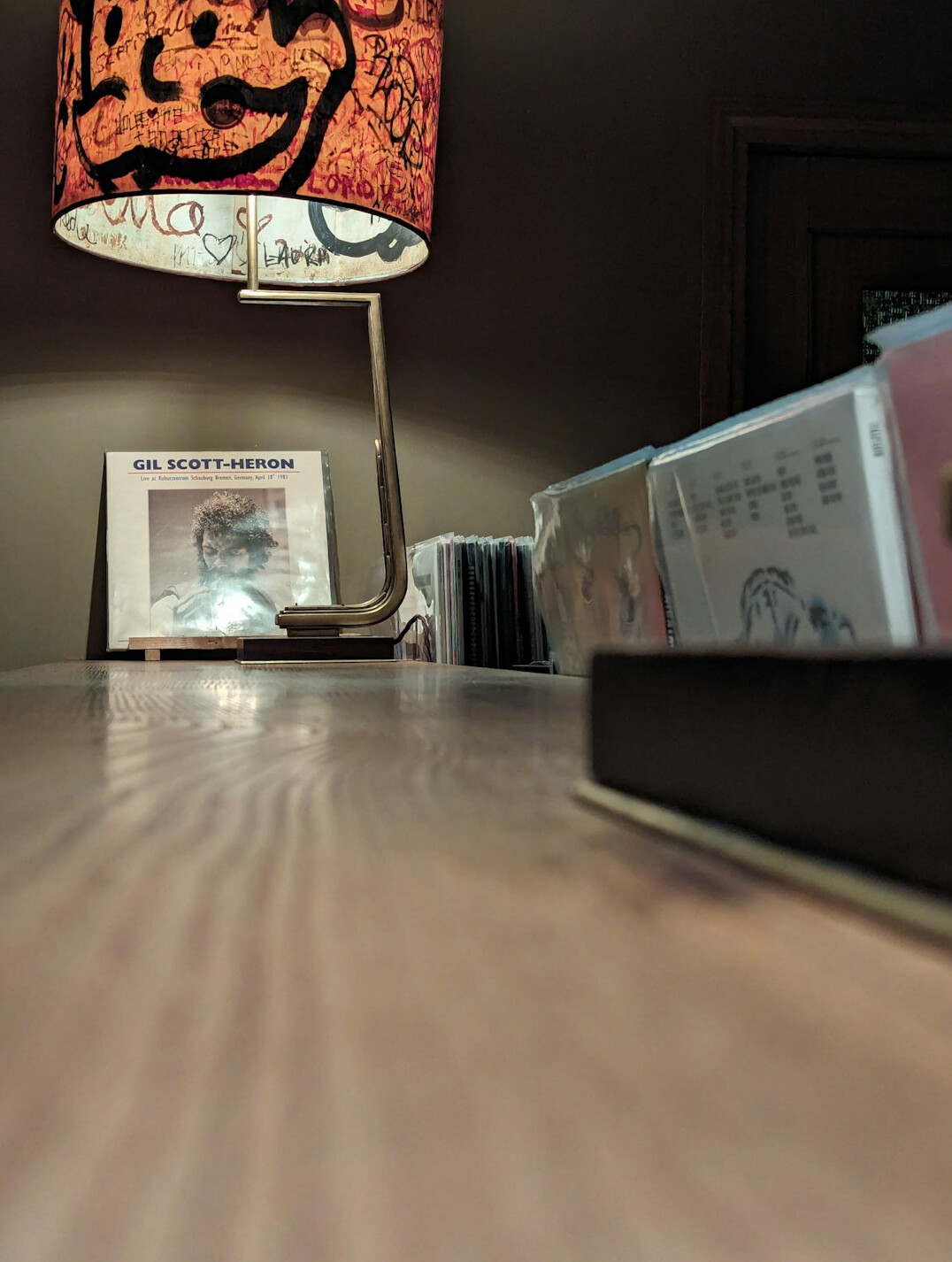 Desk with notes and documents for broadcast planning